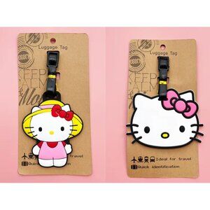 Hello Kitty Pink Silicone Luggage Tags Travel Suitcase & Baggage ID Label 2 Tags